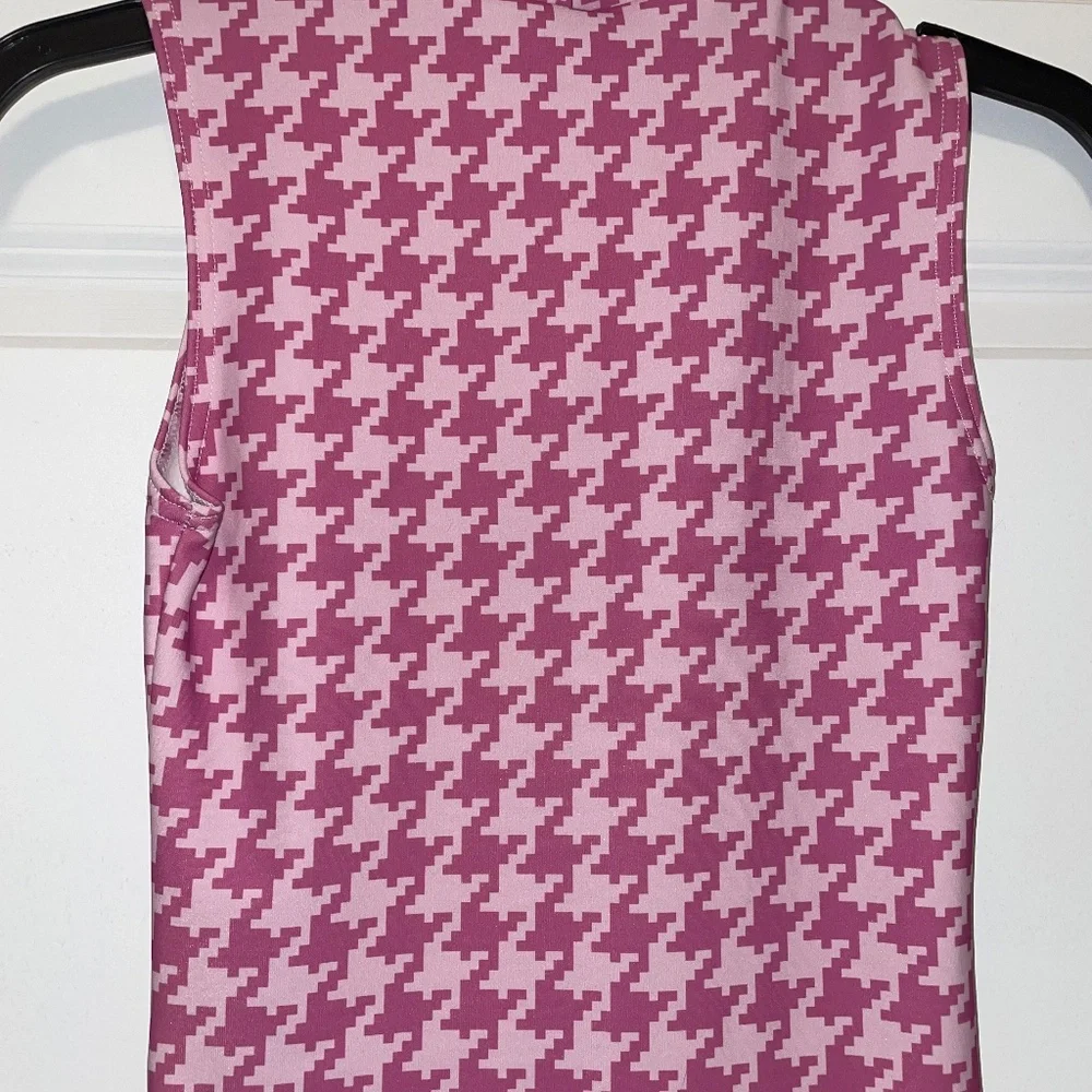 Black Milk Clothing High Neck Toastie Dress Pink houndstooth pattern Size XS - Picture 5 of 7